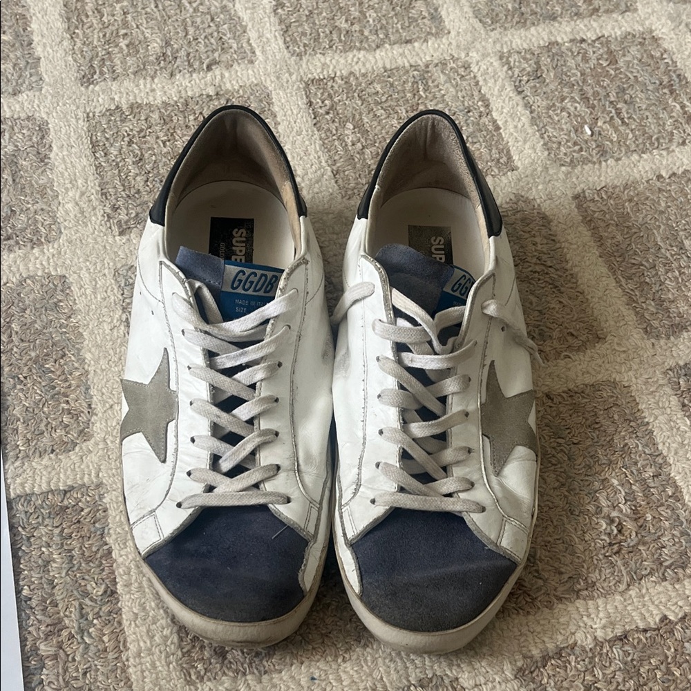 Golden Goose superstar White and Navy Men's Sneakers